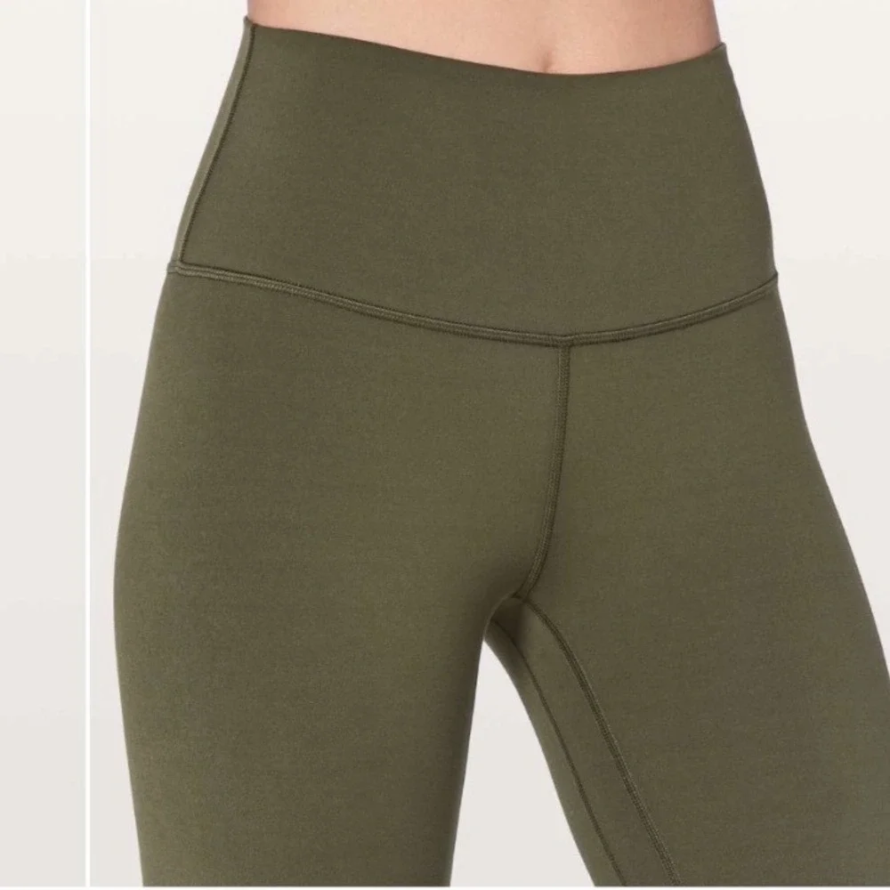 Lululemon Align Crop 21" Leggings – Dark Olive Nulu – Size 4 - Picture 3 of 9